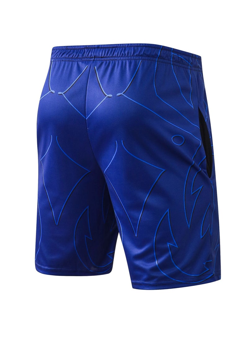 YEL PRO Men Quick Dry Breathable Elastic Shorts Blue - Image 2