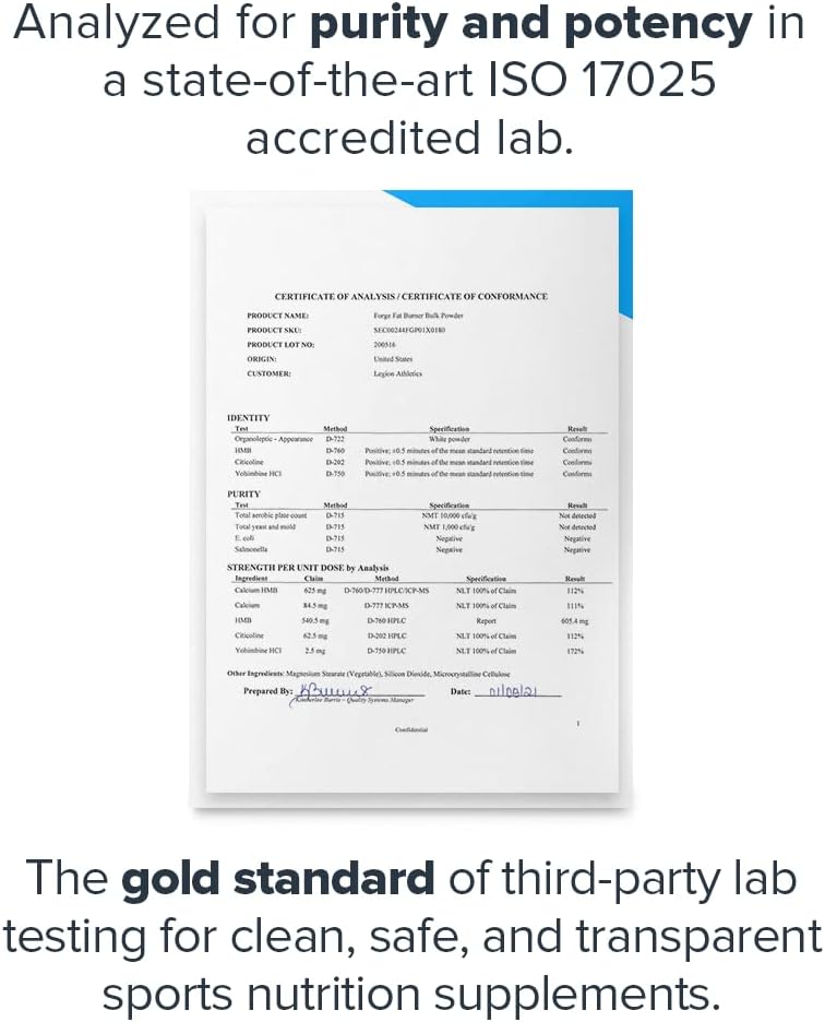 LEGION Forge Fasted Fat Burner  Thermogenic Fat Burner Target Stomach Fat and Trim Belly Fat with Yohimbe HMB Supplement Choline All Natural 45 Servings 180 Count Pack of 1 - Image 4