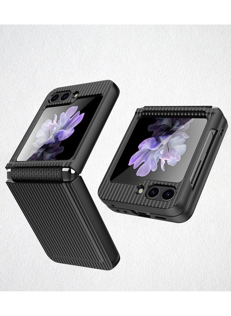 Galaxy Z Flip 5 Case with Hinge Connection,360°Protection Built-in HD Glass Screen Protector Z Flip5 Cover,Ultra-Slim Fashion Suitcase-Shaped for Galaxy Z Flip 5 - Image 1