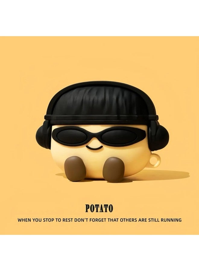Year Headset For Apple 4 Generation AirpodsPro2 Cartoon Cute Protective Shell Premium-Color:Sunglasses Potato With Hook-Applicable Models:Airpods Pro/Pro2 - Image 1
