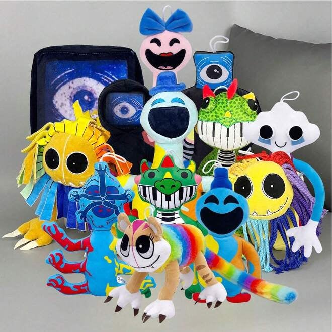 1pc 30cm Pop Piano Dragon Dinosaur Song Plush Doll, Cartoon Nightmare Game Yarnabys Lion Soft Stuffed Plush Doll Pillow Doll With Bell, Children Gifts