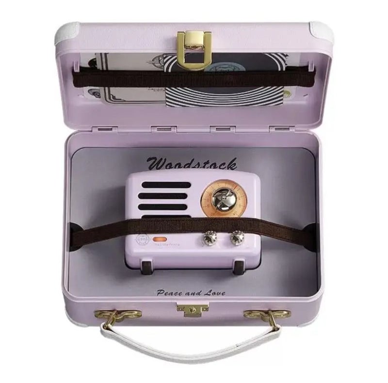 Muzen The Little Prince OTR Bluetooth Wireless Speaker, FM Radio, Metal Music Player, Purple - Image 1