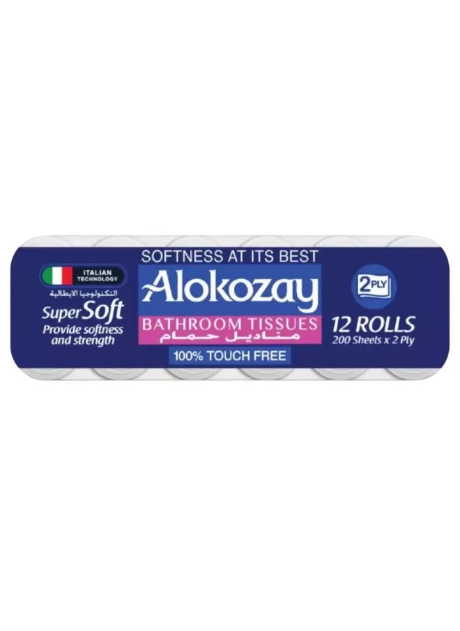 Alokozay Alokozay Bathroom Tissues Super Soft Tissues- 200 Sheets X 2 Ply 