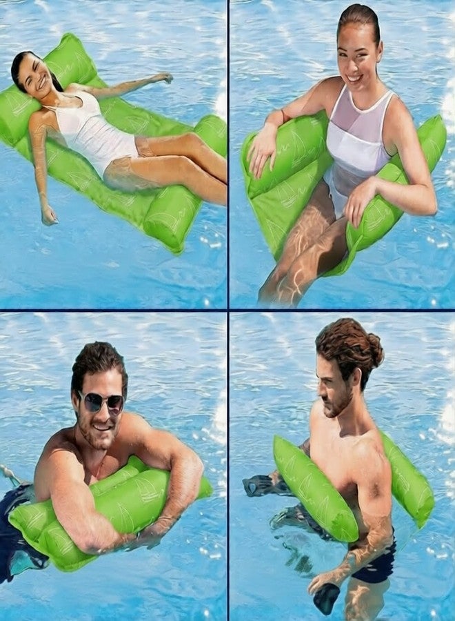 KLIZNIL Hammock Non-Inflatable Pool Float – Premium Foam Water Lounger for Adults Portable Lake & Ocean Floating Mat with Headrest Durable Mesh Saddle, Exercise Saddle & Drifter Sailboat Green - Image 4
