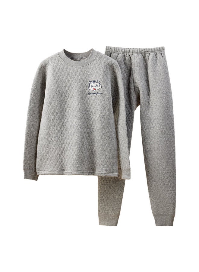 Langsha Thickened Three-layer Quilted Children's Thermal Underwear Boys Autumn School Uniform Autumn Winter Pajama Set