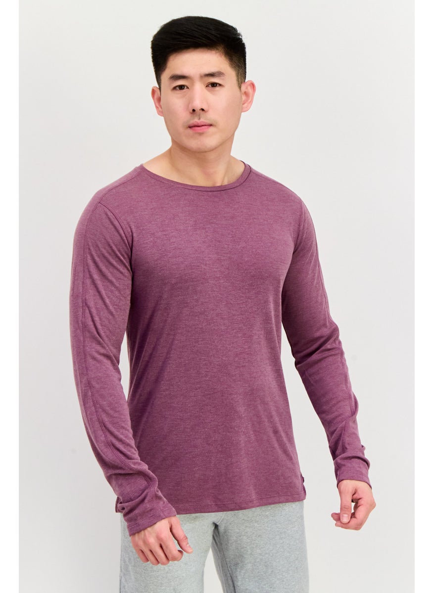 Champion Men Sportswear Fit Long Sleeve Training T-Shirts, Mauve  - Image 1