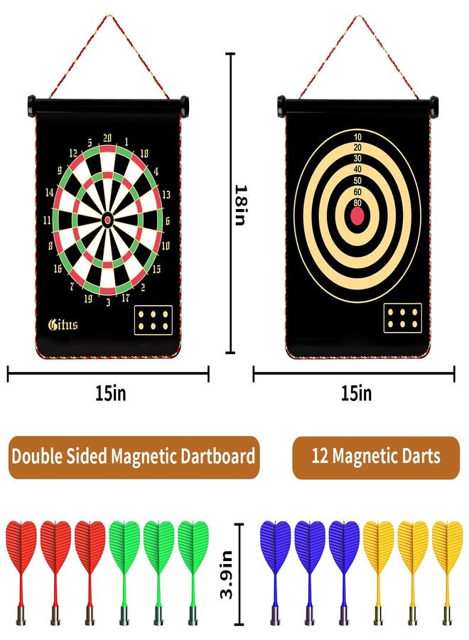 Gitus Magnetic Dart Board Indoor Outdoor Games for Kids with 12 Darts, Gifts for Teenage Boys Teen Boys Gifts Ideas Toys Gifts for 8 9 10 11 12 13 Year Old Boy Game Room Decor - Image 4