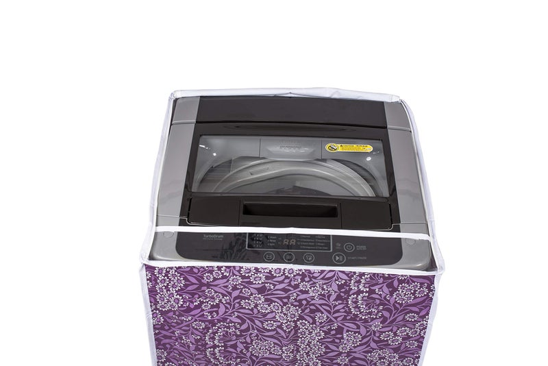 Classic® Top Load Washing Machine Cover Suitable for Godrej 6 Kg, 6.2 Kg, 6.5 Kg (57cmsX56cmsX86cms, Purple Flower) - Image 2