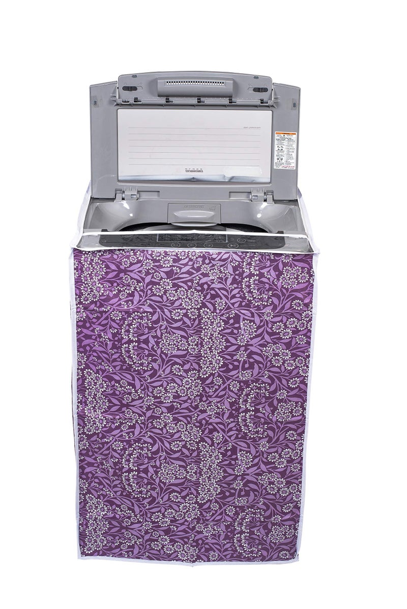 Classic® Top Load Washing Machine Cover Suitable for Godrej 6 Kg, 6.2 Kg, 6.5 Kg (57cmsX56cmsX86cms, Purple Flower) - Image 5
