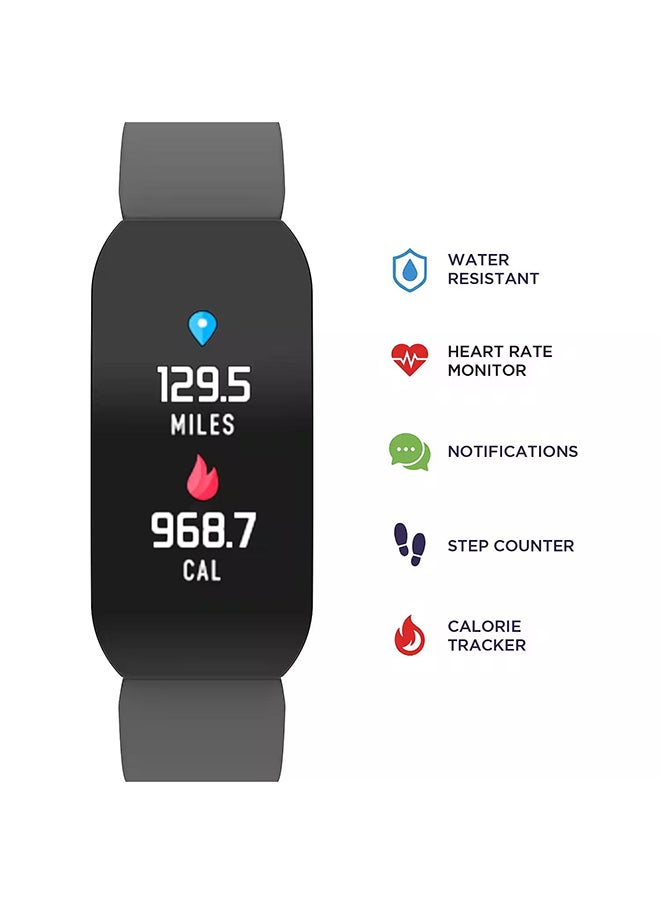 iTouch - Active Fitness Tracker Black Case Silicone Green Strap - Image 1