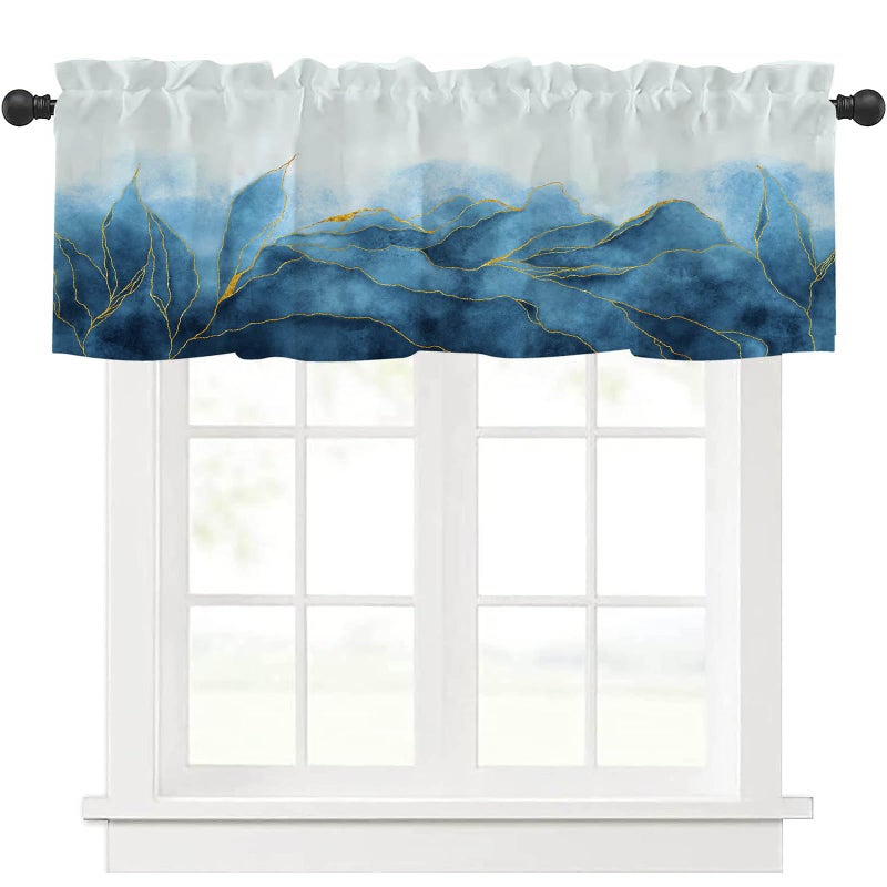 Mightree Kitchen Curtains Valances, Rod Pocket Valances for Windows, Small Window Treatment Valances for Window, Living Room, Bedroom, Bathroom, 1 Panel, 54" W x 18" L, Wild Flower - Image 1