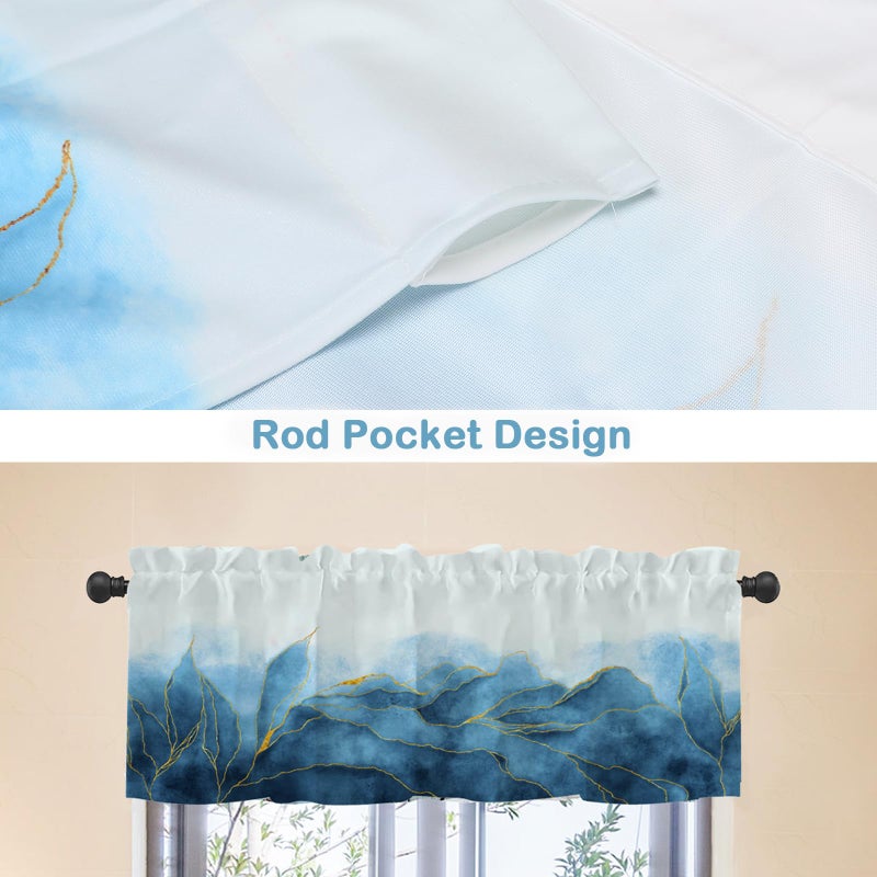 Mightree Kitchen Curtains Valances, Rod Pocket Valances for Windows, Small Window Treatment Valances for Window, Living Room, Bedroom, Bathroom, 1 Panel, 54" W x 18" L, Wild Flower - Image 4