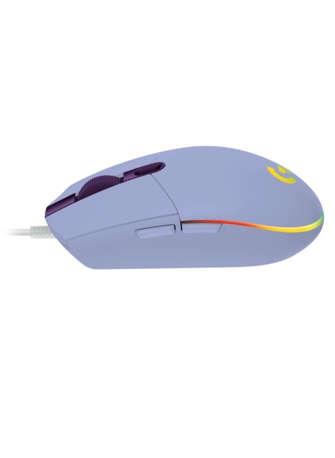 لو جي - ماوس ألعاب سلكي عالي الأداء من لوجيتك G102، إضاءة RGB بتقنية Lightsync، دقة 200-8000 نقطة في البوصة، مستشعر مخصص للألعاب، تصميم كلاسيكي بستة أزرار، لون أرجواني - Image 1