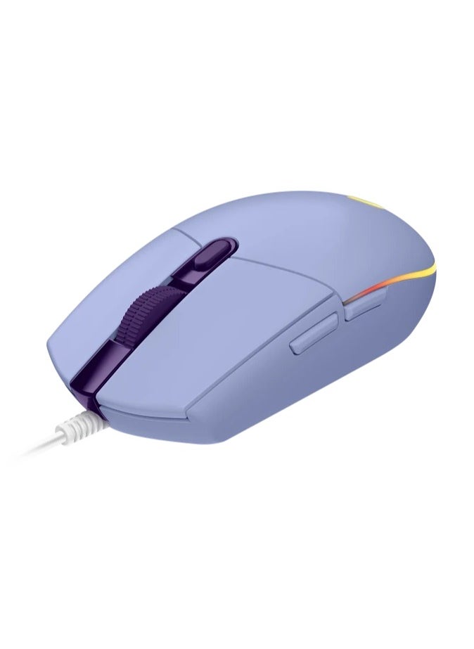 لو جي - ماوس ألعاب سلكي عالي الأداء من لوجيتك G102، إضاءة RGB بتقنية Lightsync، دقة 200-8000 نقطة في البوصة، مستشعر مخصص للألعاب، تصميم كلاسيكي بستة أزرار، لون أرجواني - Image 1