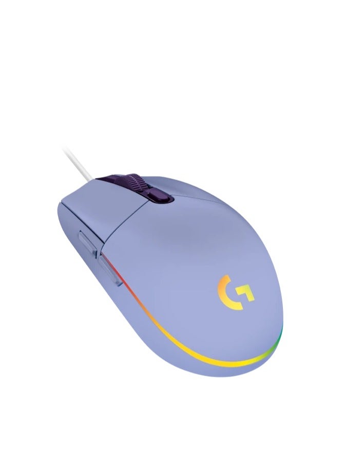 لو جي - ماوس ألعاب سلكي عالي الأداء من لوجيتك G102، إضاءة RGB بتقنية Lightsync، دقة 200-8000 نقطة في البوصة، مستشعر مخصص للألعاب، تصميم كلاسيكي بستة أزرار، لون أرجواني - Image 1