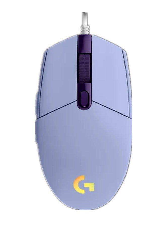 لو جي - ماوس ألعاب سلكي عالي الأداء من لوجيتك G102، إضاءة RGB بتقنية Lightsync، دقة 200-8000 نقطة في البوصة، مستشعر مخصص للألعاب، تصميم كلاسيكي بستة أزرار، لون أرجواني - Image 1