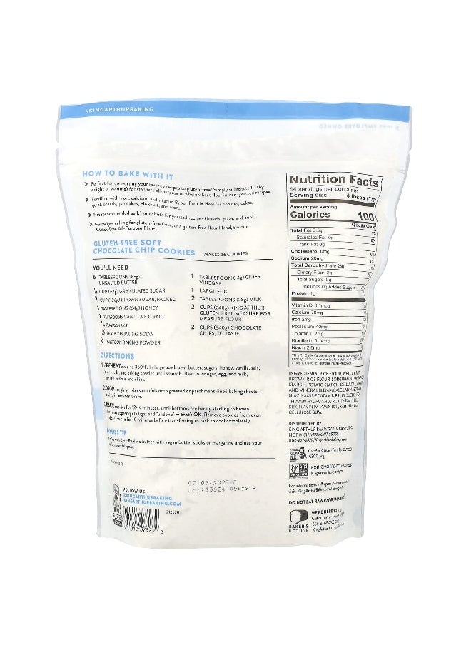 KING ARTHUR BAKING COMPANY King Arthur Baking Company, Gluten Free Measure For Measure Flour, 48 oz (1.36 kg)  - Image 2