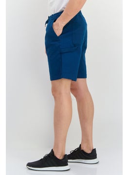 Originals by Brooklyn Cloth Men Regular Fit Drawstring Solid Shorts, Teal Blue  - Image 2