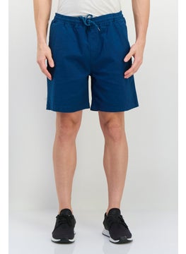 Originals by Brooklyn Cloth Men Regular Fit Drawstring Solid Shorts, Teal Blue  - Image 1
