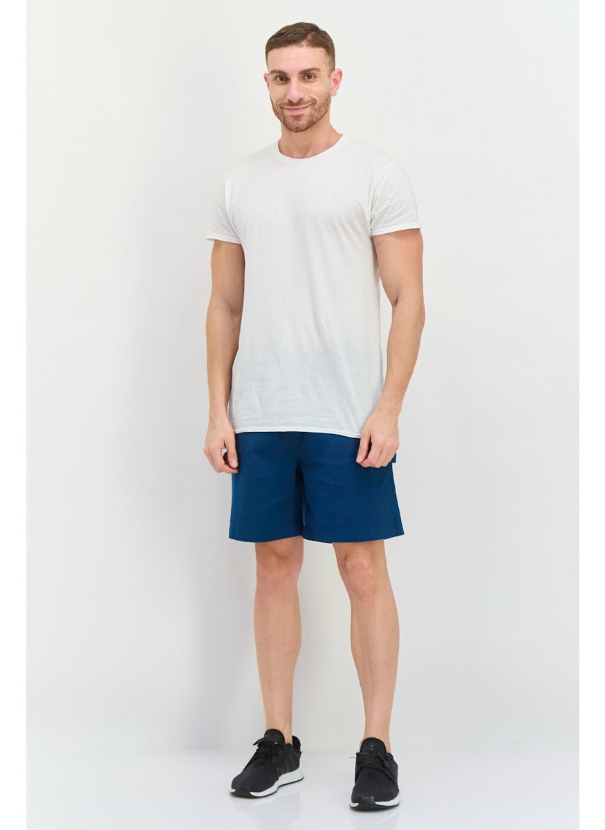 Originals by Brooklyn Cloth - Men Regular Fit Drawstring Solid Shorts, Teal Blue - Image 1