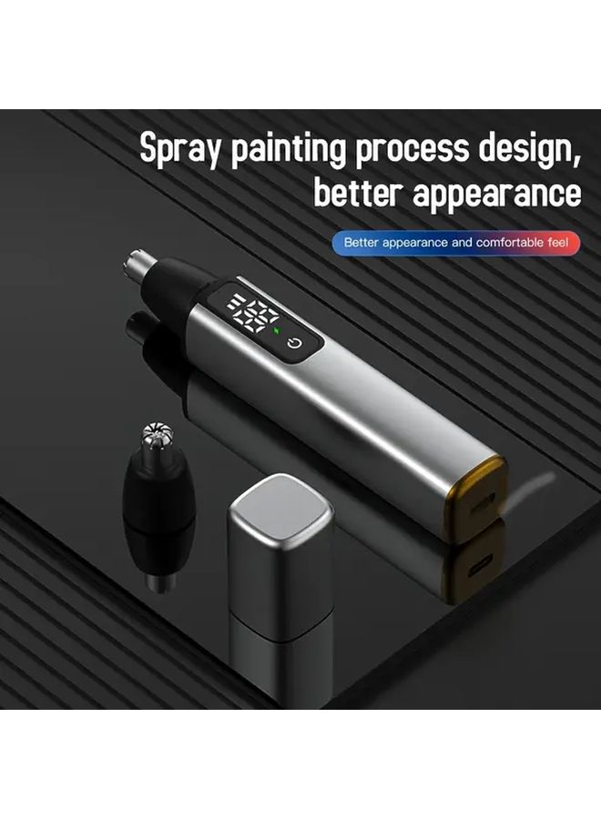 مزيل شعر الأنف الكهربائي مع شاشة LED وUSB يعمل بالبطارية ليثيوم – تصميم أسود مضغوط محمول، آمن للبشرة الحساسة، أداة حلاقة مناسبة للسفر للرجال والنساء، للاستخدام في المنزل والمكتب وأثناء التنقل - Image 5