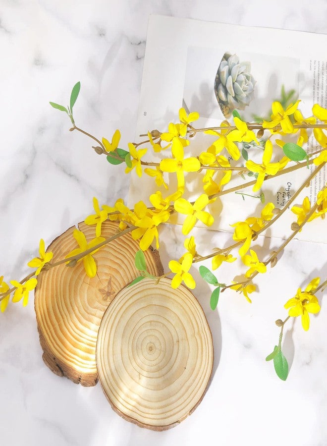 U'Artlines 4Pcs Artificial Forsythia Flower Branches 39.4 Inch Long Stem Silk Fake Winter Jasmine Simulation Yellow Flowers Bouquets for DIY Floral Arrangement Wedding Party Home Office Decor - Image 4