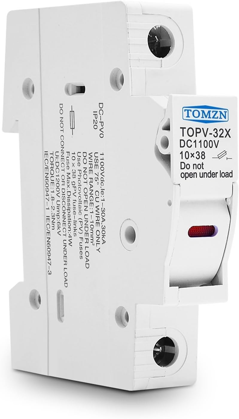 Solar PV Fuse Holder DC 1000V with 6A Fuse for 10A 15A 30A High Voltage Solar System Protection - Image 1