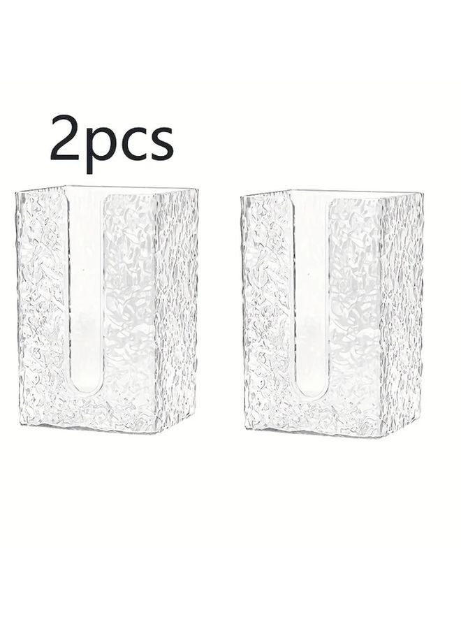 قطعتان حامل ورق الحائط الشفاف للحمام والمطبخ موزع المناشف الورقية - Image 1