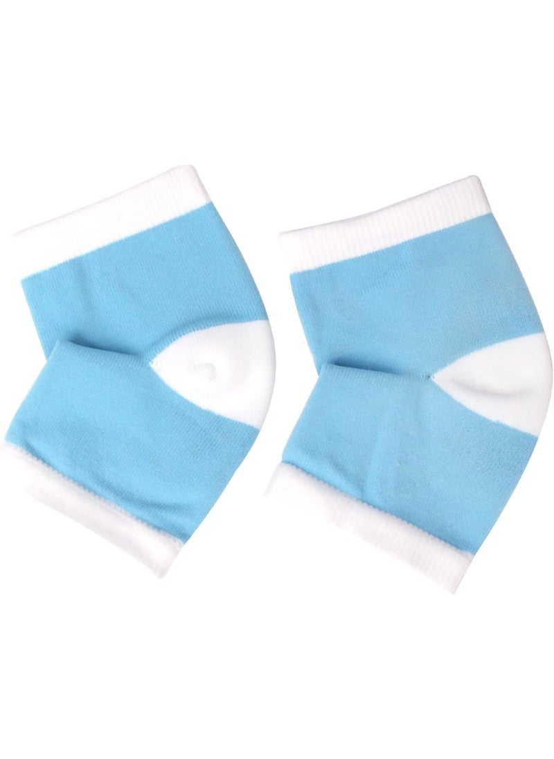 FOOTINSOLE.COM Gel Heel Socks for Men and Women (Blue - 1 Pair) 