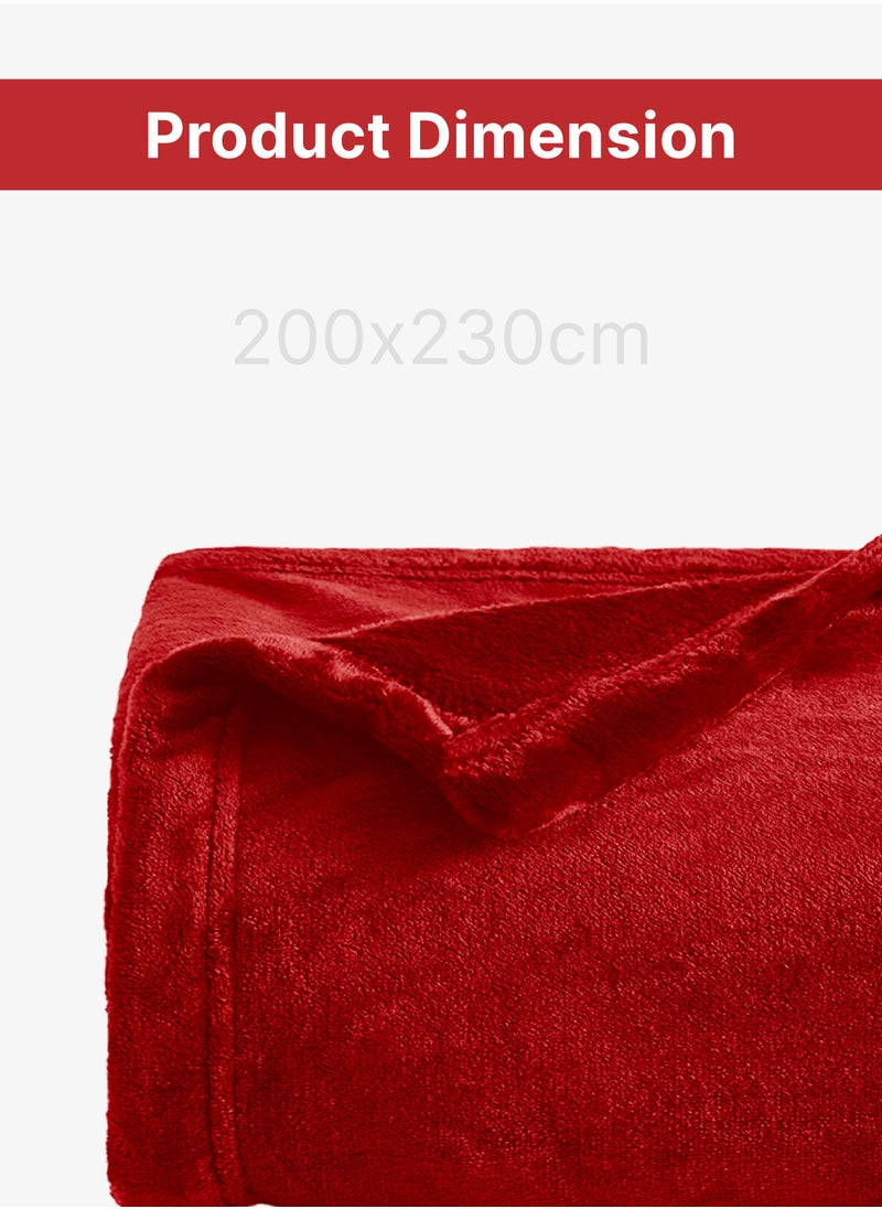 GOODNIGHT Premium Royal Double Fleece Blanket – 310 GSM, Ultra-Soft & Warm, All-Season Bed Blanket – 200 x 230 cm, Red – Cozy Microfiber Throw for Sofa & Bedroom  - Image 4