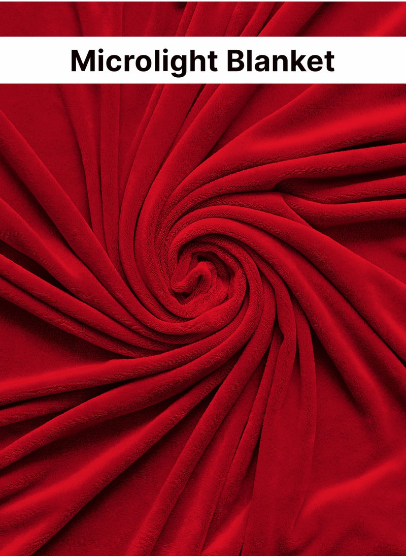 GOODNIGHT Premium Royal Double Fleece Blanket – 310 GSM, Ultra-Soft & Warm, All-Season Bed Blanket – 200 x 230 cm, Red – Cozy Microfiber Throw for Sofa & Bedroom  - Image 2