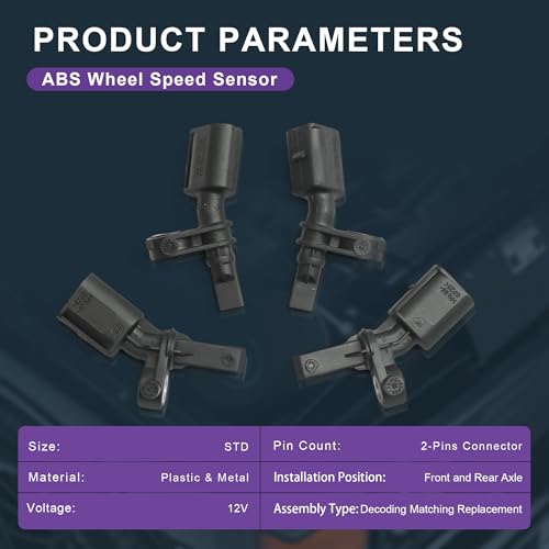Sprwinautummer WHT003860 WHT003861 4PCS ABS Wheel Speed Sensor WHT003862 WHT003863 Replacement for VW Polo Golf Up！Fox Audi A1 A2 A3 Skoda Fabia Rapid Roomster Seat Ibiza Toledo - Image 2