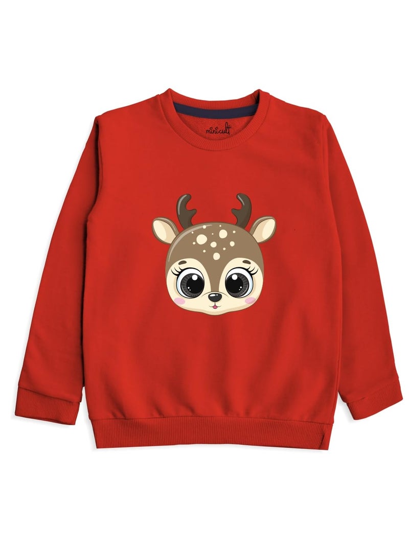 minicult Unisex-Child Cotton Full Sleeves Christmas Round Neck Regular Sweatshirt (Elk Red)(Pack of 1)(7-8 Years) - Image 5