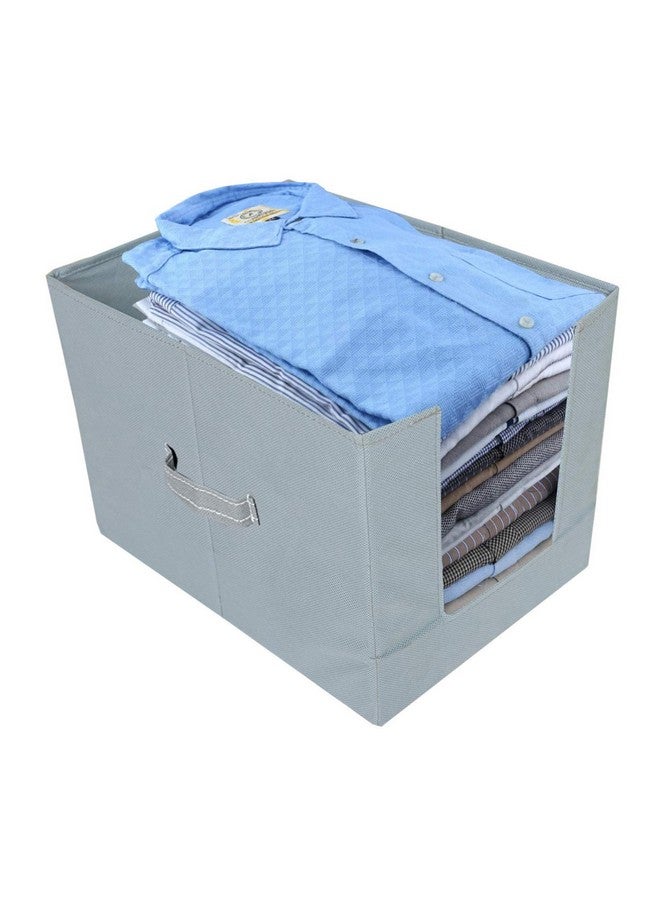Kuber Industries Kuber Industries Pack of 2 Storage Organizer | Non-Woven Shirt Stacker | Foldable Wardrobe Organizer for Clothes | T-Shirts Organiser for Wardrobe | Grey - Image 4