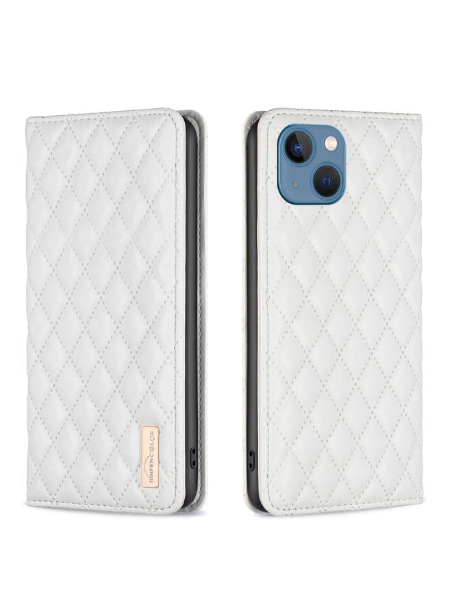 Zaboon Case For iPhone 13 Diamond Lattice Magnetic Leather Flip Phone Case - Image 1
