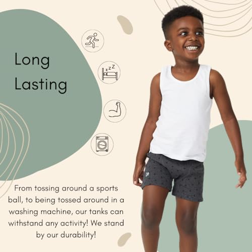 Feathers Boys White Tank 100% Cotton Super Soft Tagless Undershirts 3-Pack, Solid White, 6 - Image 4
