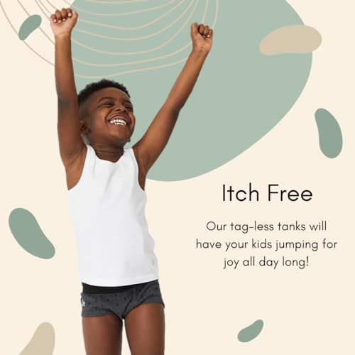 Feathers Boys White Tank 100% Cotton Super Soft Tagless Undershirts 3-Pack, Solid White, 6 - Image 3