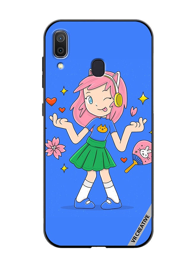 VR CREATIVE Protective Case Cover For Samsung Galaxy A30 Hand Drawn Otaku Vector Design Multicolour - Image 1