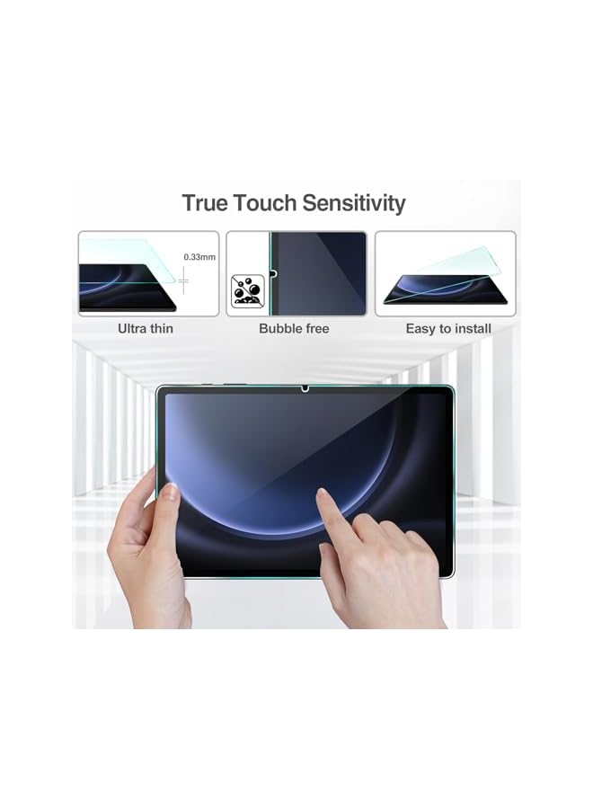 Procases 2 Pack Screen Protector For Galaxy Tab S9 Fe Plus S9 Plus S8 Plus Tab S7 Fe Tab S7 Plus 12.4 Inch 9H Hardness Tempered Glass Hd Clear Film For Galaxy Tablet Sm X610 X810 X800 T730 T970 - Image 4