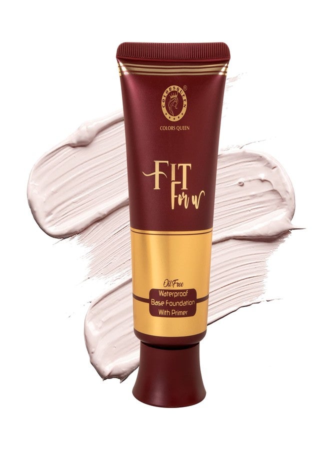 Colors Queen Fit For U Oil Free Foundation with Primer - Ivory, 50 ml | Long Lasting & Waterproof, Medium to Full Coverage, Weightless Matte Foundation - Image 1