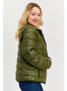 HUGO by Hugo Boss Women Quilted Puffer Jacket, Olive  - Image 2