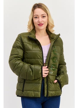 HUGO by Hugo Boss Women Quilted Puffer Jacket, Olive  - Image 1