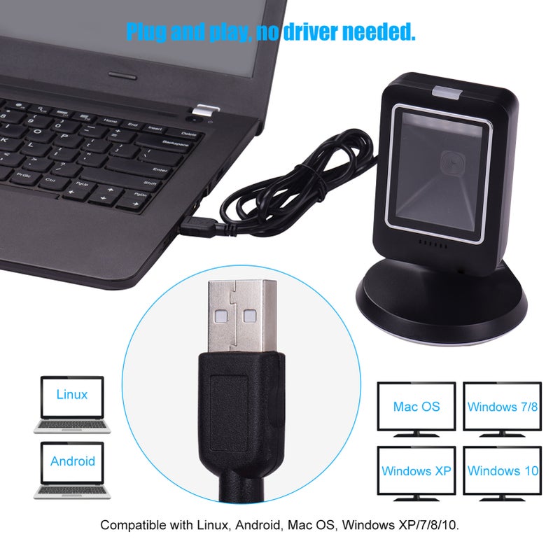 MP6300Y 1D/2D/QR Omnidirectional Barcode Scanner USB Wired Bar Code Reader CMOS Image Hand-Free for Supermarket Bookstore Retail Hospital - Image 3