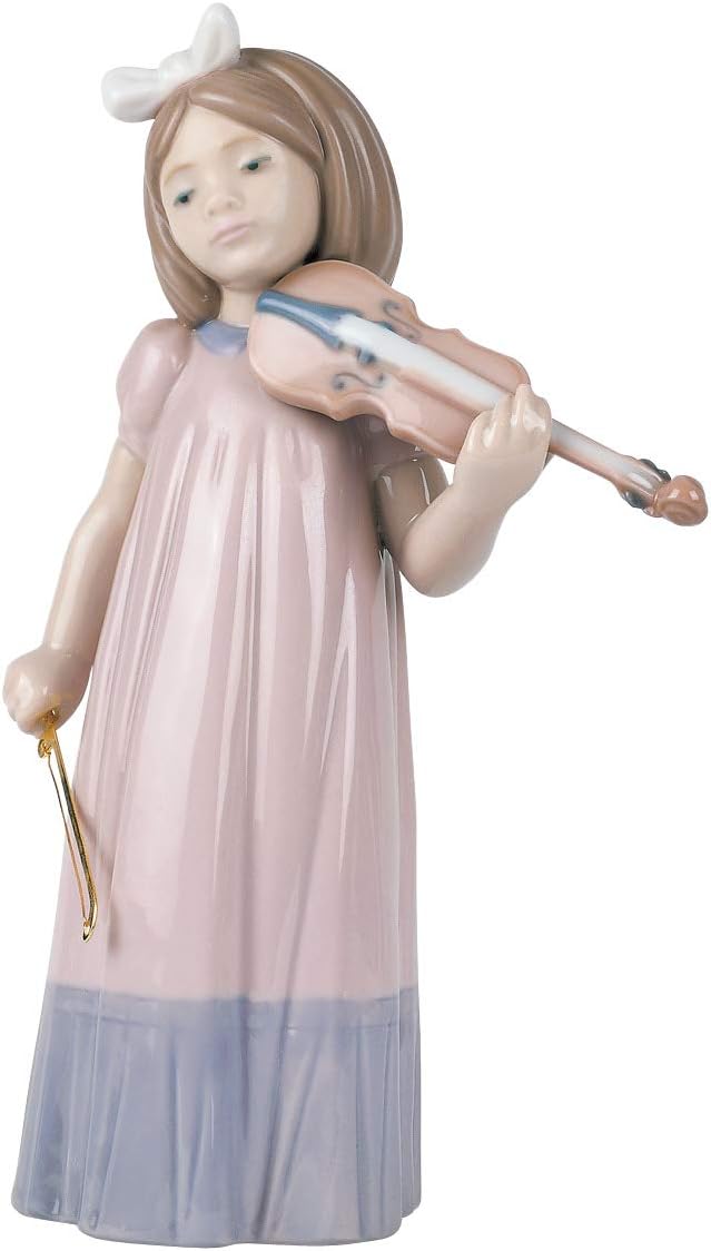 NAO Girl with Violin Porcelain Violin Figure - Image 1
