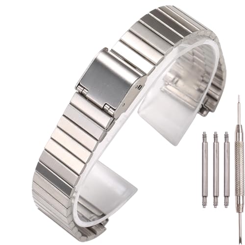 XBDSW 18mm Stainless Steel Replacement Watchband Compatible with Casio F-108WH AE1200WH A168WA A158WA LA670WGA A700W Women's and Men's Watch Accessories (Silver1) - Image 1