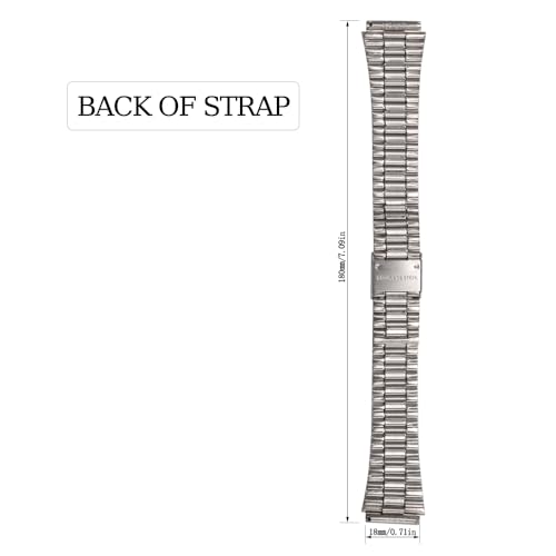 XBDSW 18mm Stainless Steel Replacement Watchband Compatible with Casio F-108WH AE1200WH A168WA A158WA LA670WGA A700W Women's and Men's Watch Accessories (Silver1) - Image 4