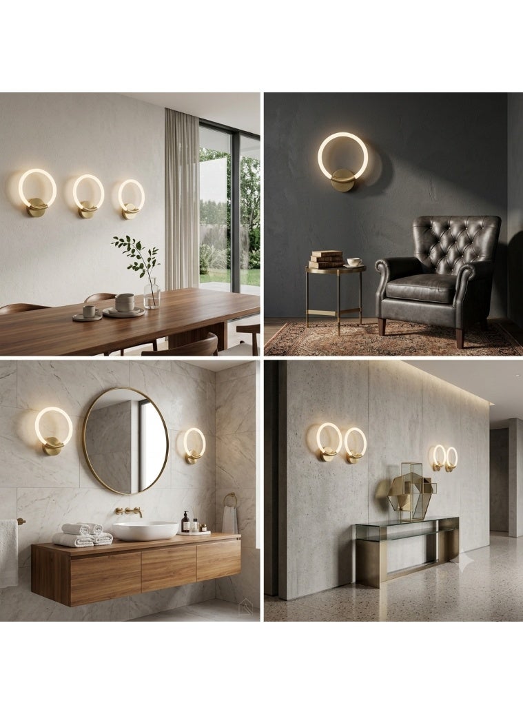 Modern Golden Circular LED Wall Sconce, White Light - Image 3