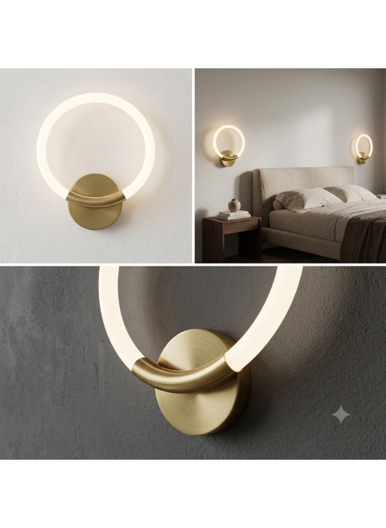 Modern Golden Circular LED Wall Sconce, White Light - Image 2