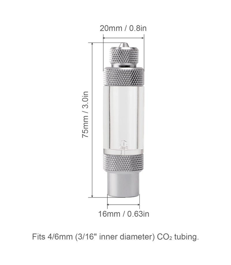 Clscea Aquarium CO2 Bubble Counter with Built-in Check Valve for CO2 Generator Regulator, Single Head - Image 5