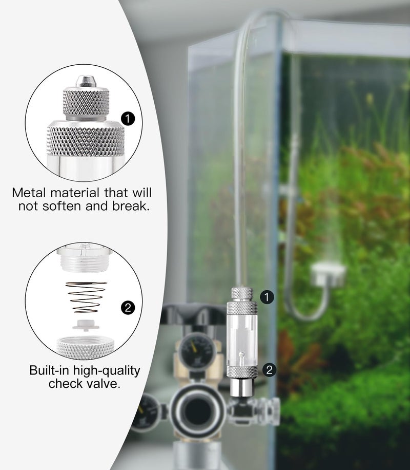 Clscea Aquarium CO2 Bubble Counter with Built-in Check Valve for CO2 Generator Regulator, Single Head - Image 3